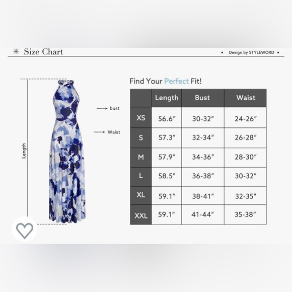 Sleeveless blue maxi dress, NWOT - Picture 2 of 7